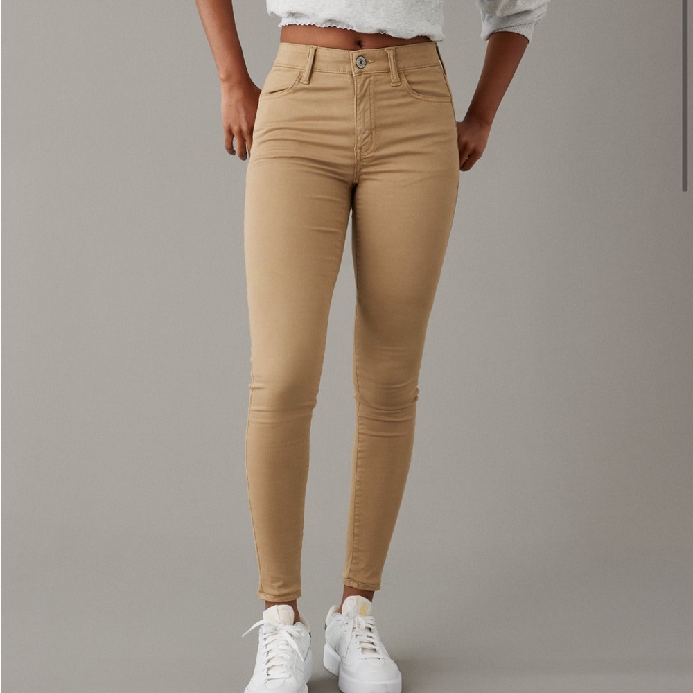 American Eagle Outfitters Tan Skinny Jeans Super Super Stretch